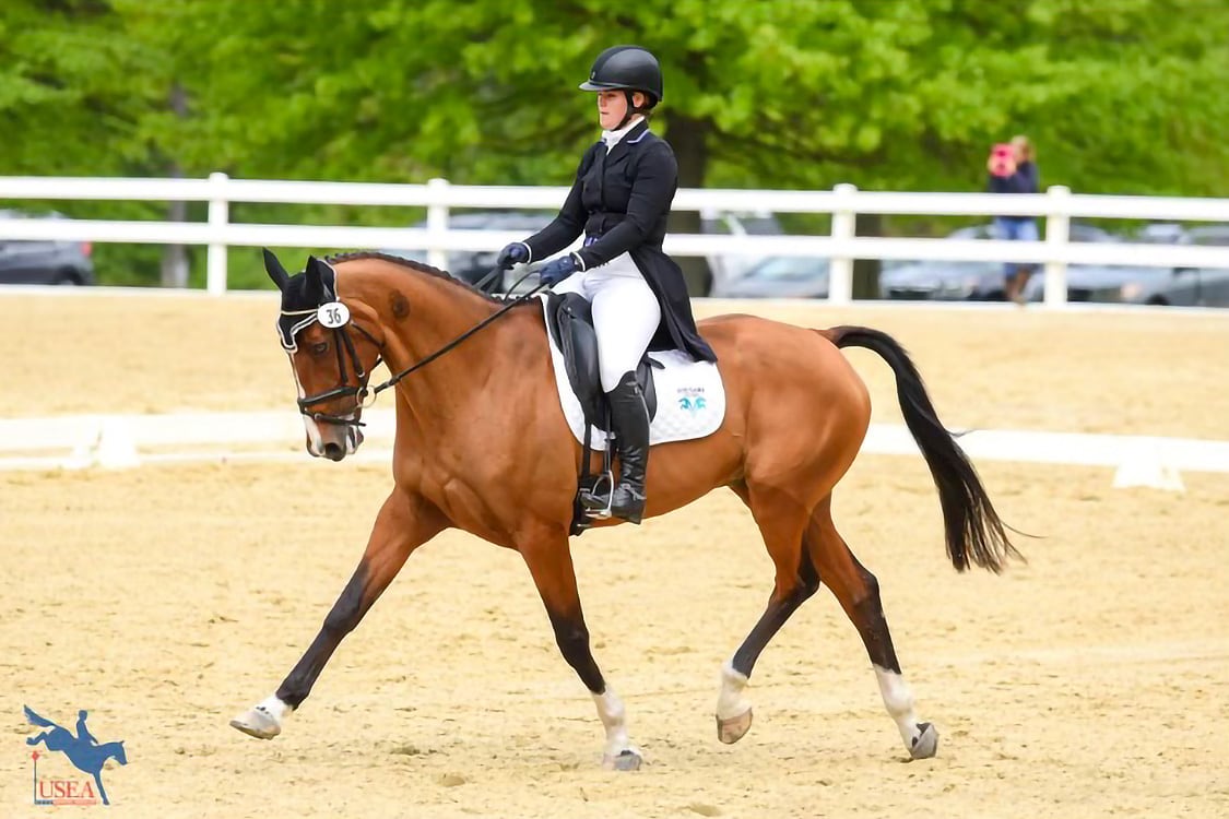 Autumn Schweiss riding her horse during the dressage phase